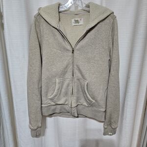 J Crew Cozy Beige Zip-Up Hoodie
